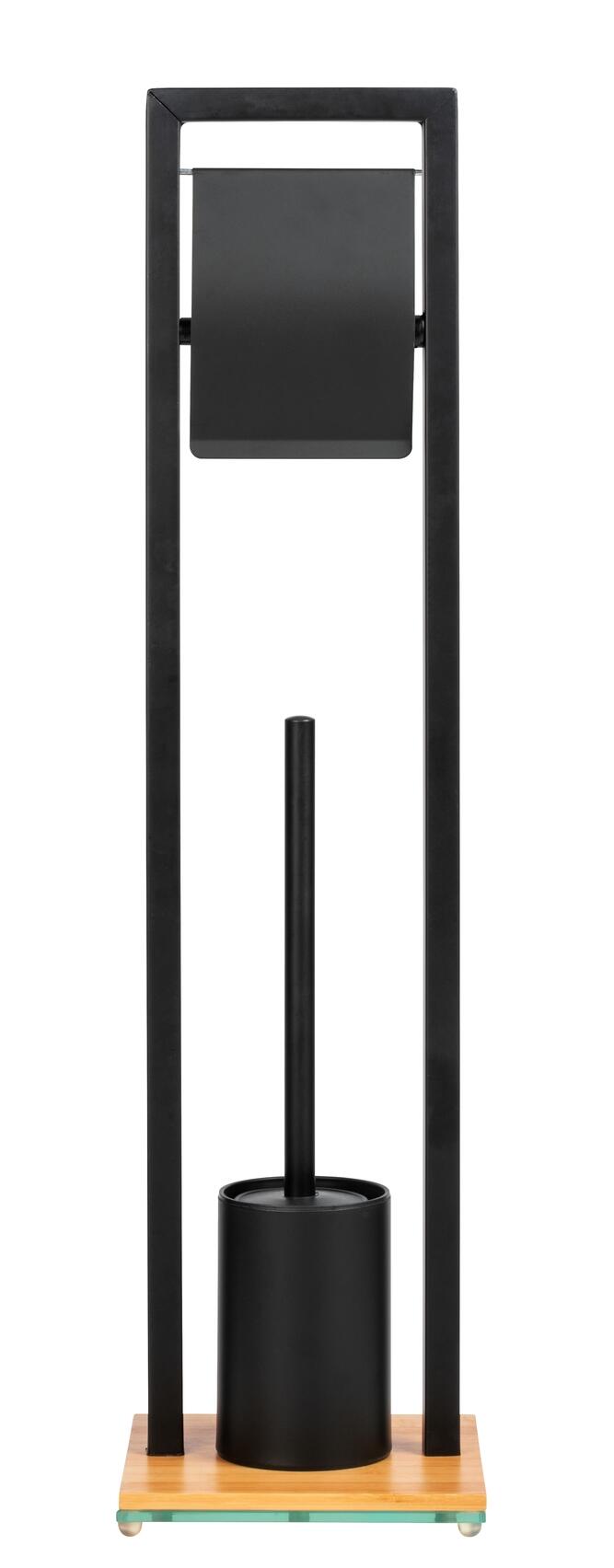 Suporte de piaçaba e porta rolos preto 18x18x72,5 cm Wenko Bambusa - 11