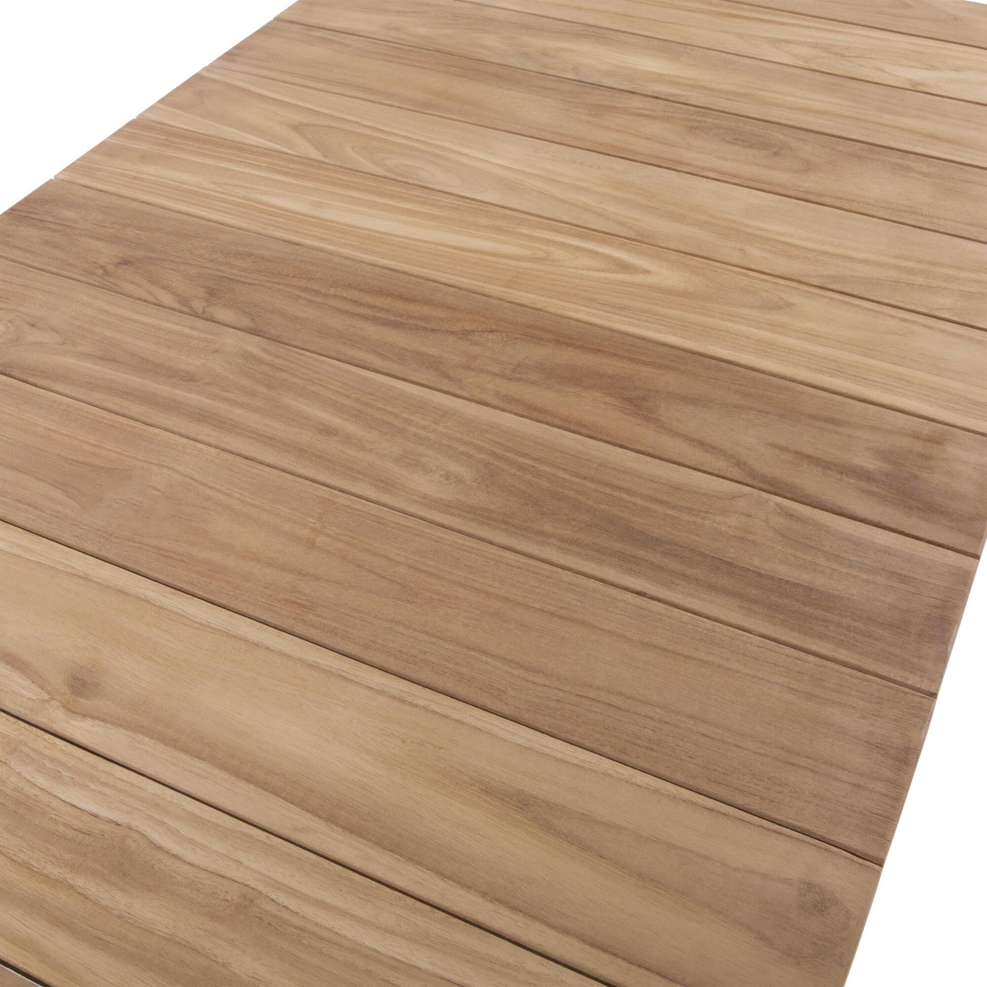 Mesa auxiliar de jardín Surrey de aluminio y teca de 70x70 cm - 8