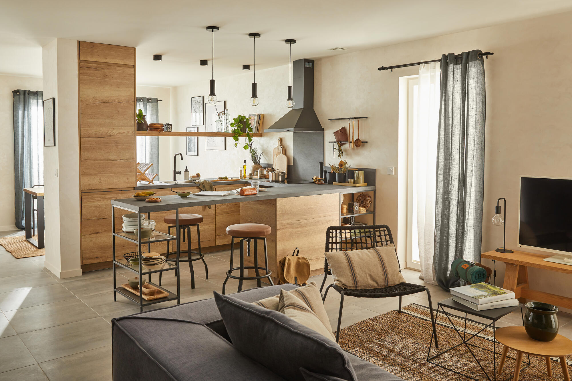 Façade de tiroir de cuisine Tokyo chêne mat H.38.1 x l.59.7 cm - 5