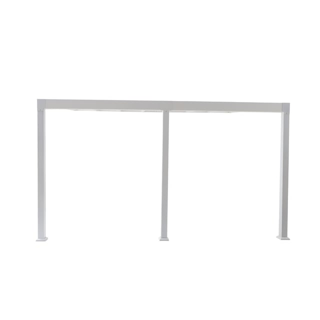 Pergola addossata Borea in alluminio struttura bianco L 419 x P 300 x H 268 cm