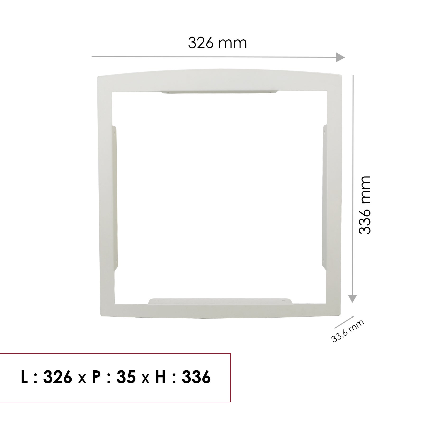 Kit de fixation H.34 x l.32 x P.4 cm RENZ, blanc - 3