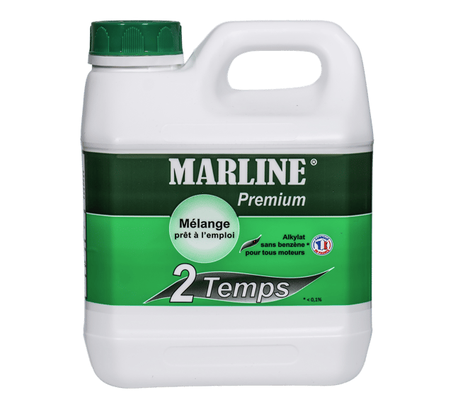 Mélange 2,8% MARLINE PREMIUM pour moteurs 2 temps, bidon de 2 litres.