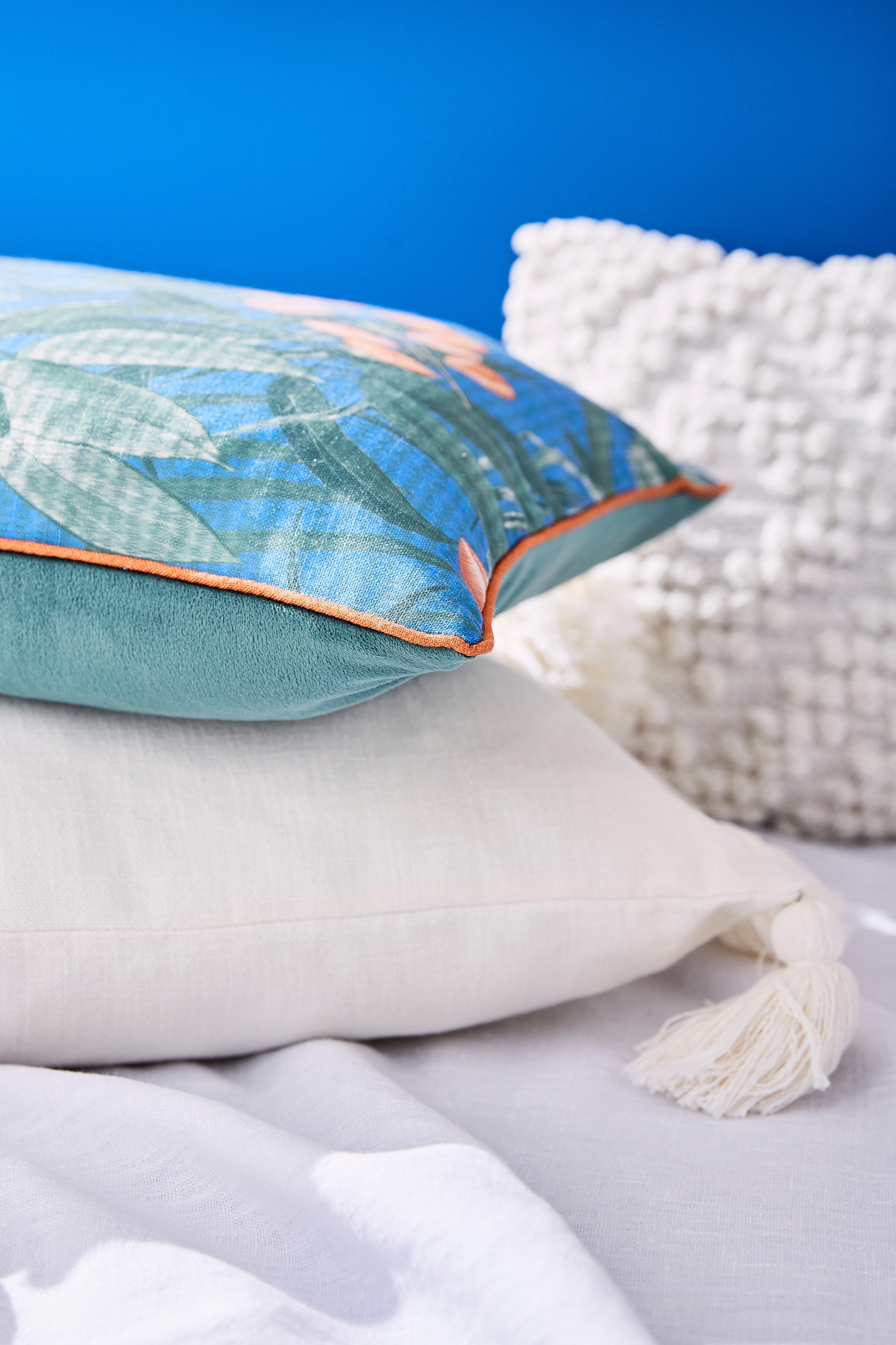 Coussin Soelie, bleu l.40 x H.40 cm - 3