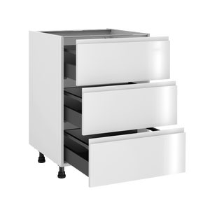 Meuble bas de cuisine Tokyo blanc brillant 3 tiroirs H77 x l60 Leroy Merlin Les bons plans des petits projets avant l'été