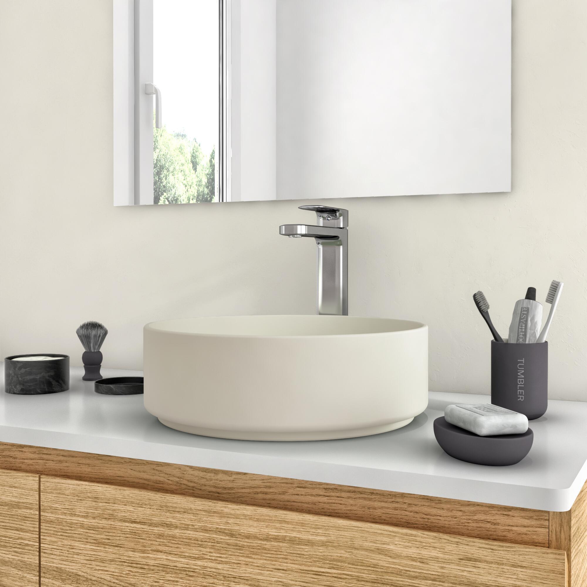 Lavatório de pousar STUDIO 37X12X37CM CREME 5 - 3