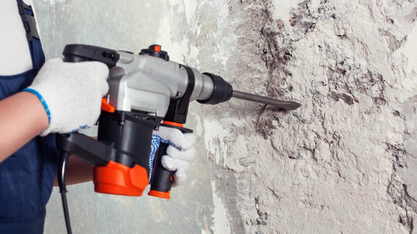 Перфоратор угловой сверление в бетоне - фото