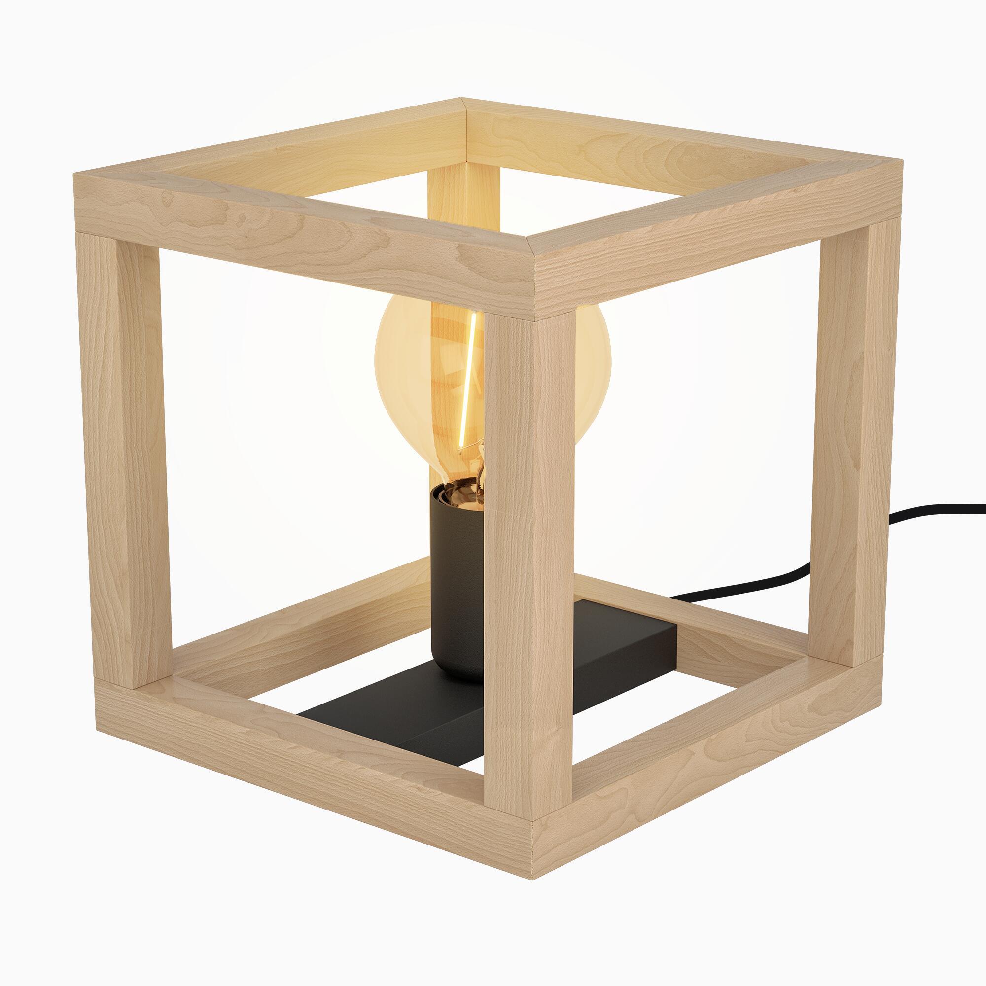 Candeeiro de mesa ELGORT E27 MADEIRO METAL PRETO - 2