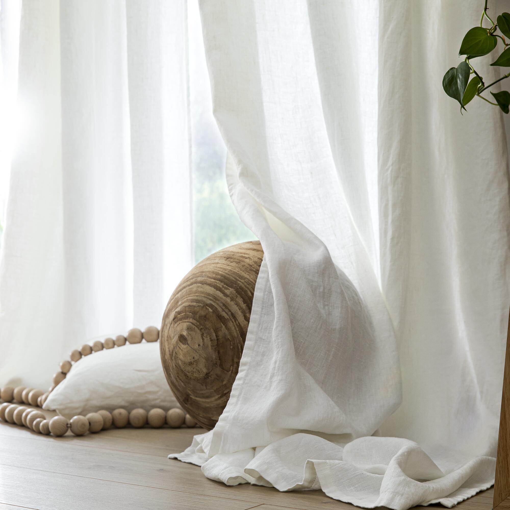 Rideau tamisant, Danae lin, blanc H.280 x l.140 cm INSPIRE - 4