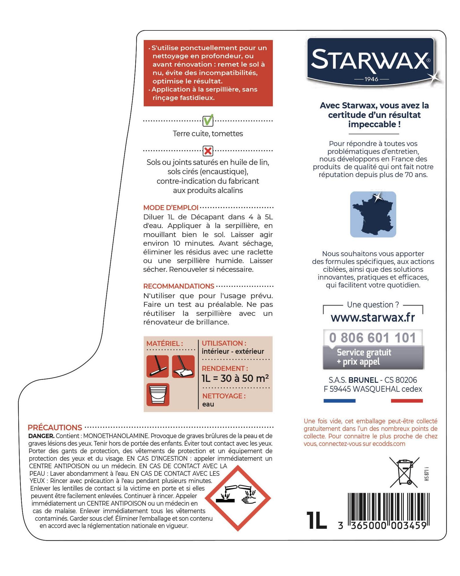 Décapant 345 STARWAX 1L - 2