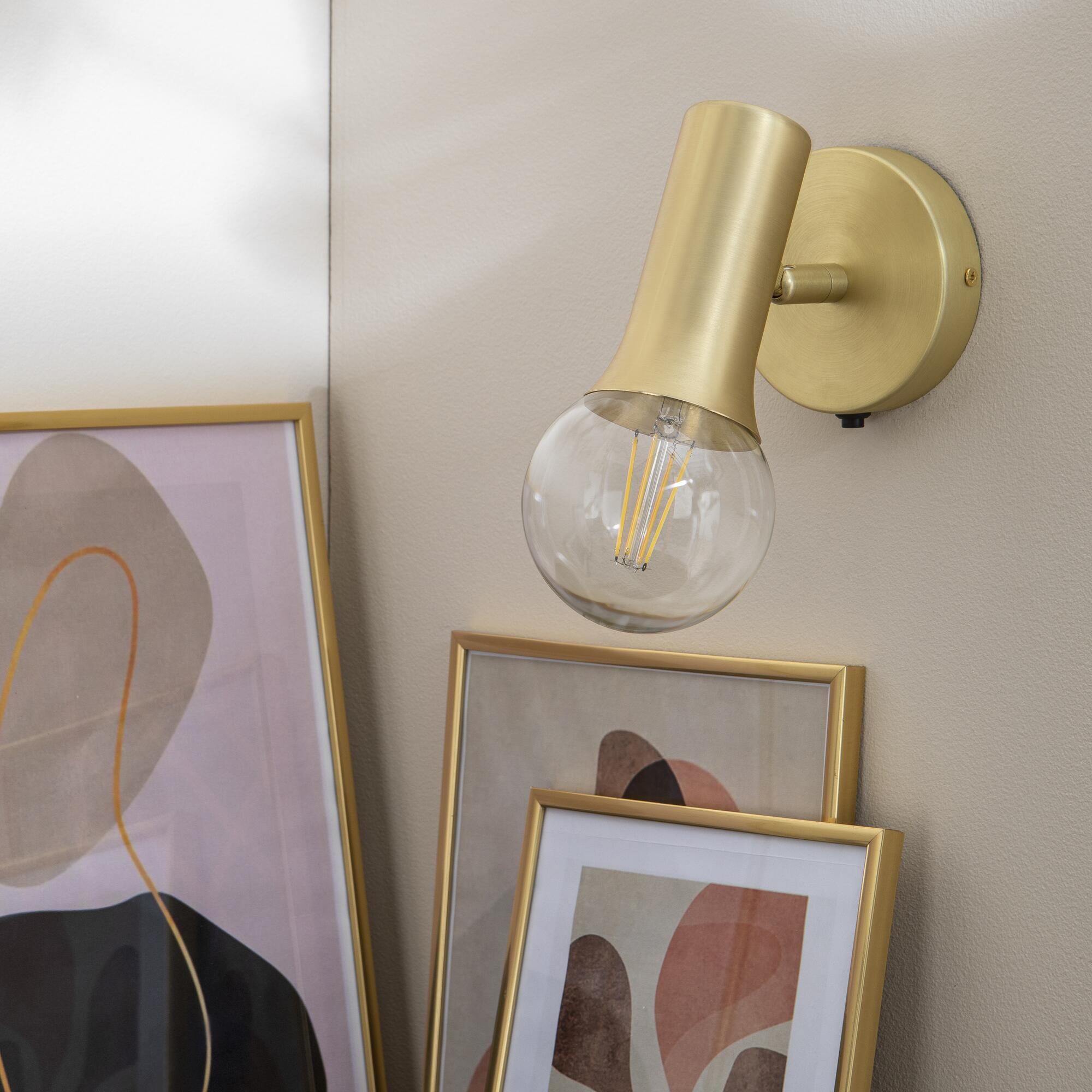 Candeeiro de parede INSPIRE HOKI E27 METAL MATE LATÃO - 11