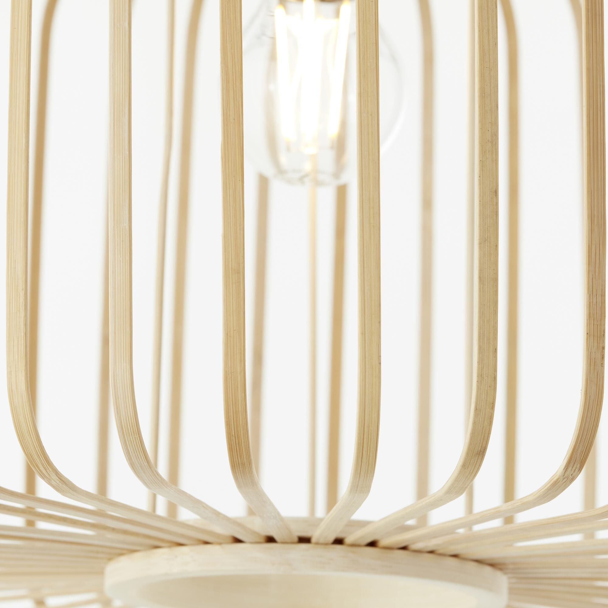 Lámpara de techo colgante de bambú beige 1 luz E27 Pecan INSPIRE 38 cm y altura regulable - 10