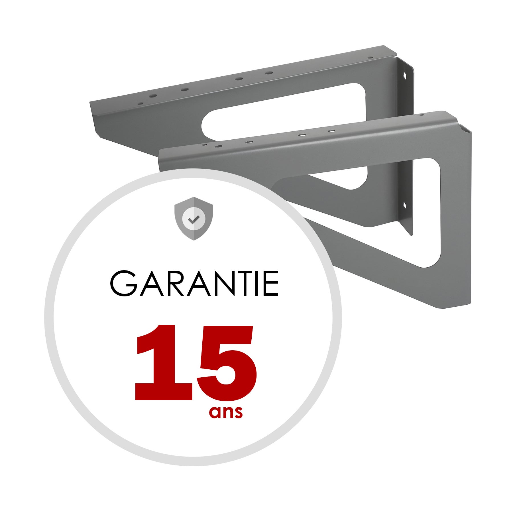 Kit de fixation H.18 x l.25 x P.3 cm RENZ, gris - 5