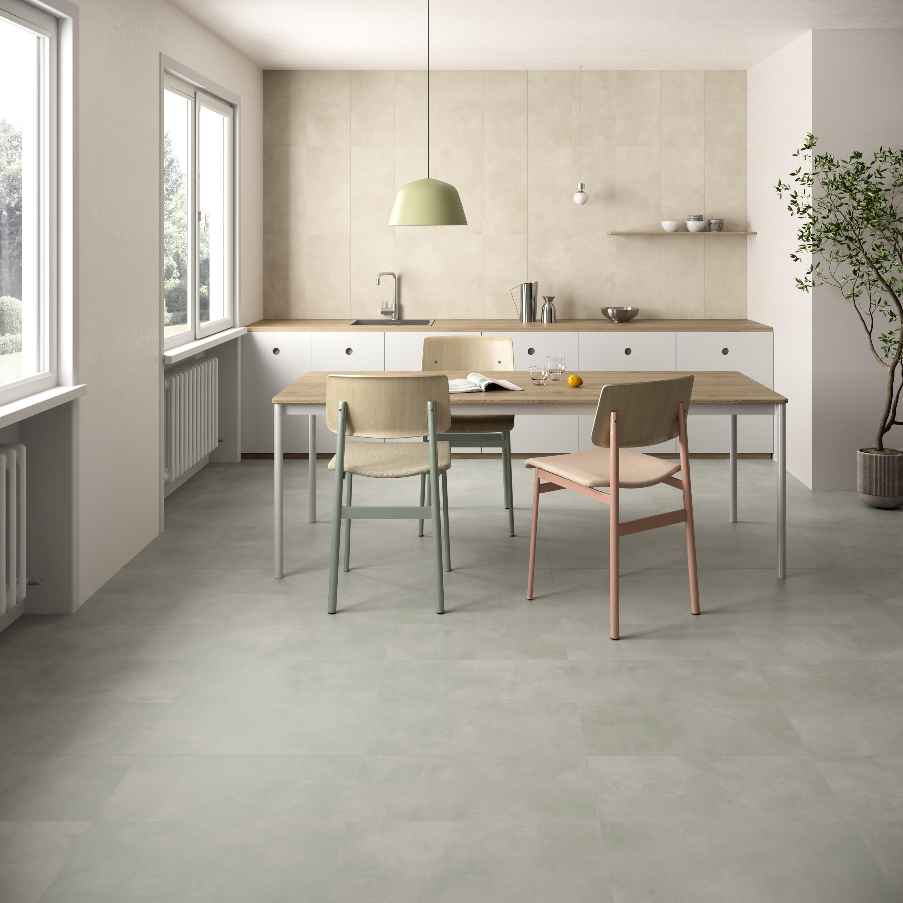 Piastrella da pavimento e rivestimento interno ed esterno in gres porcellanato 30 x 60 cm rettificato non smaltato grigio chiaro opaco Epura Perlé R10 traffico intenso (pei 4/5) Sp. 8.5 mm 1.08 mq - 3