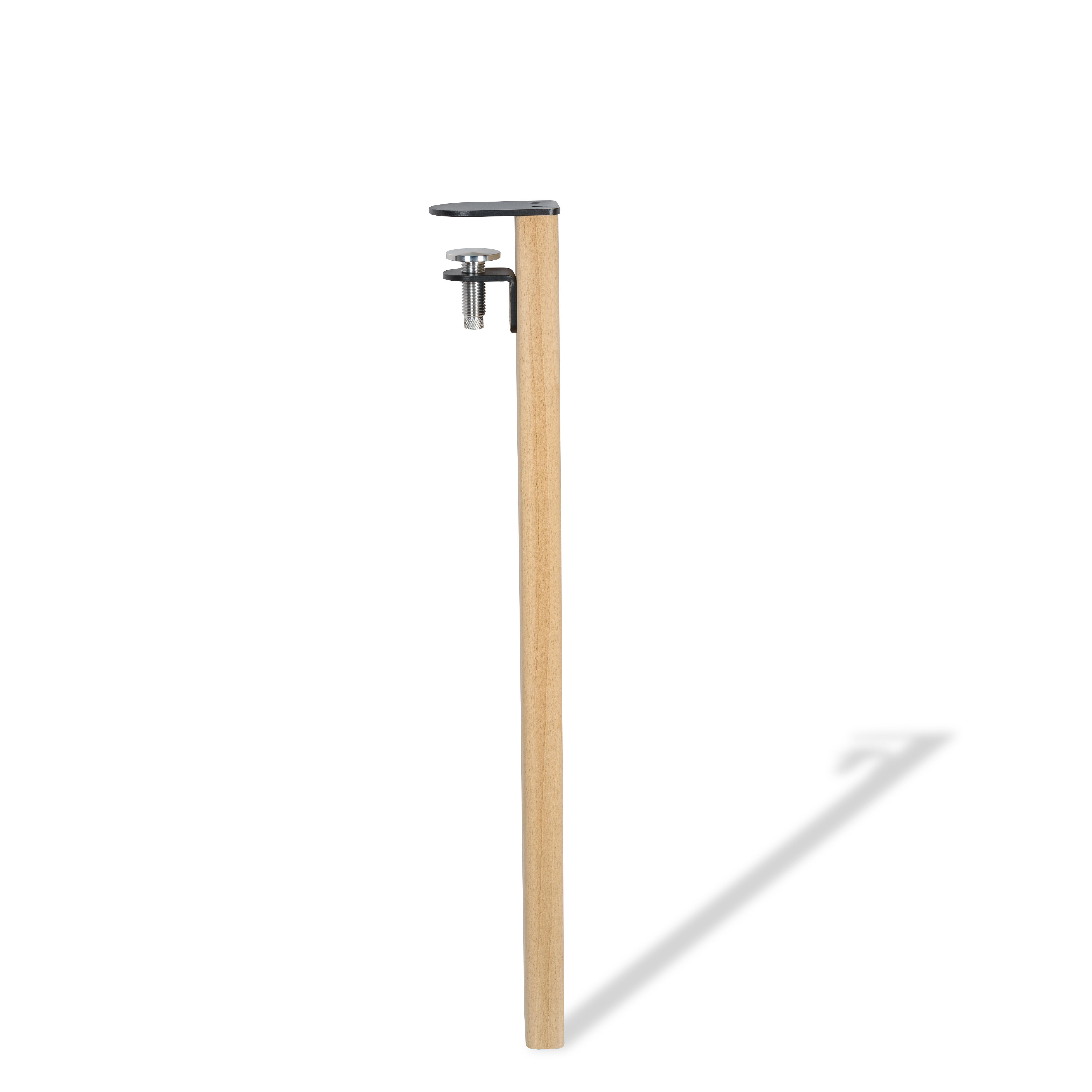 Pied de meuble REI fixe en l, bois noir / hêtre H.73.5 x l.10.5 cm - 3