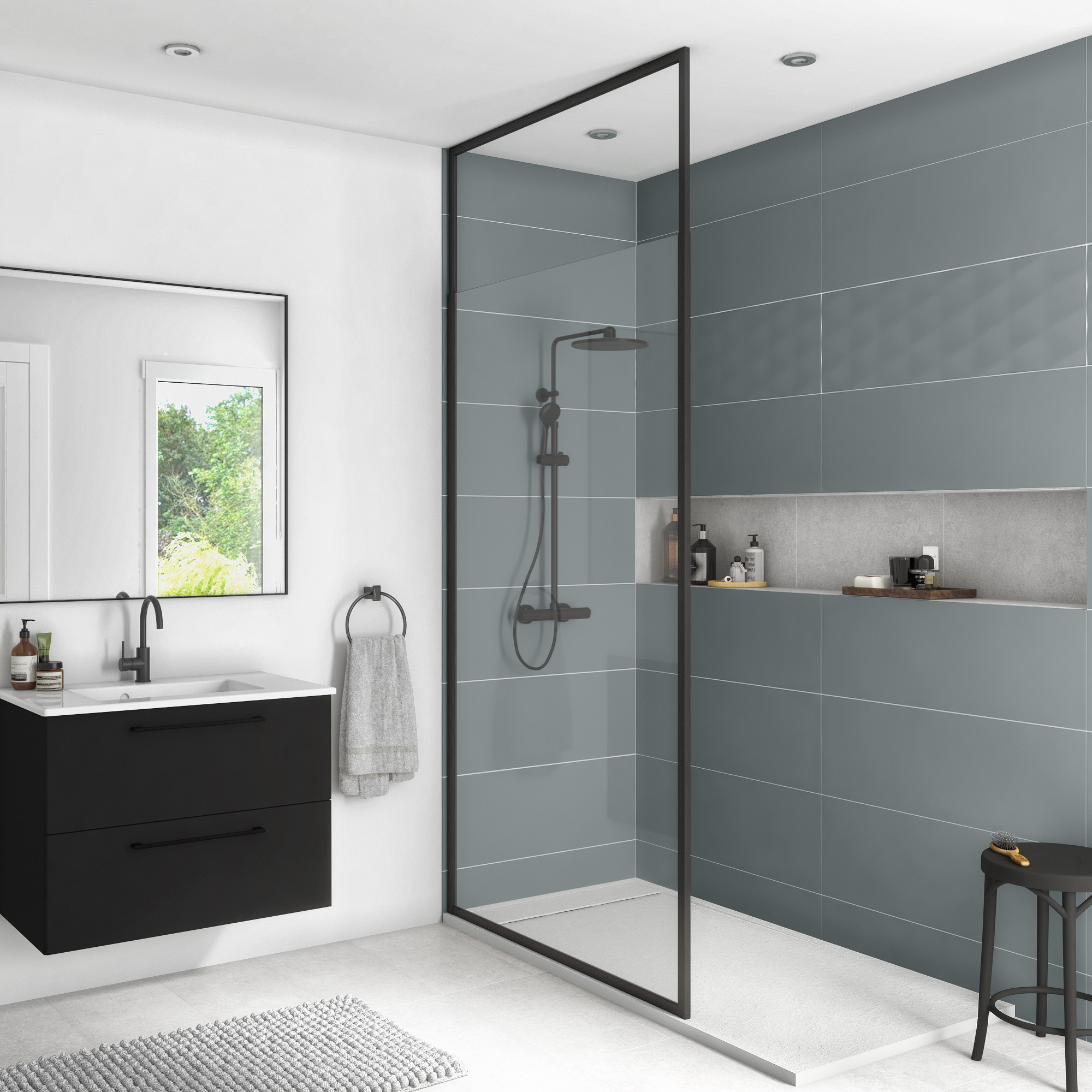 Base de duche SENSEA NEO CARGA MINERAL BRANCA 160X80 CM - 20