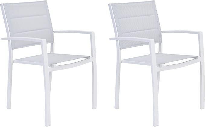 Silla de exterior de aluminio Naterial Orion Beta II con brazos blanca - 7