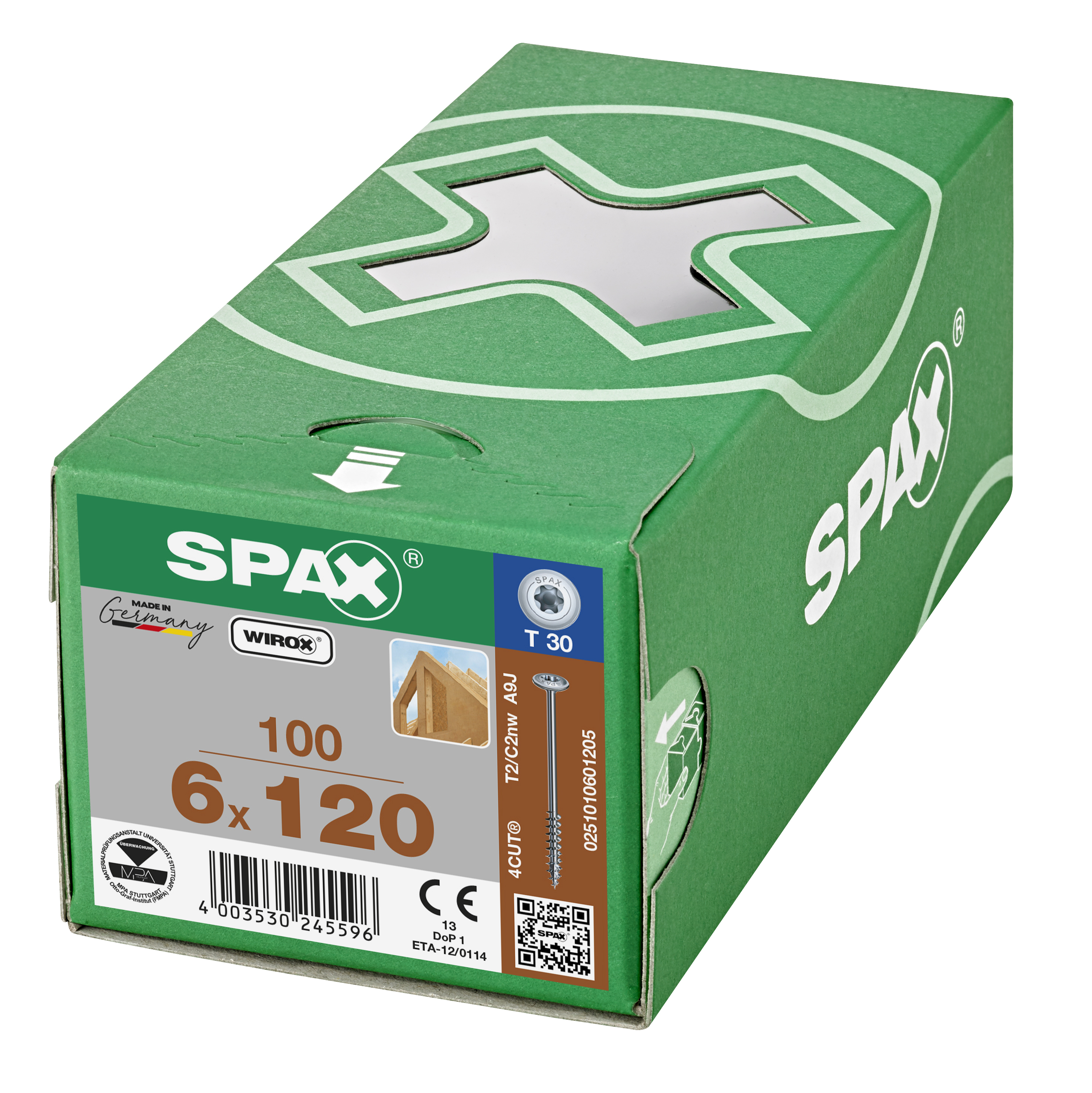 100 vis acier tête de disque extra large t-star+ SPAX, Ø6 x L.120 mm - 3