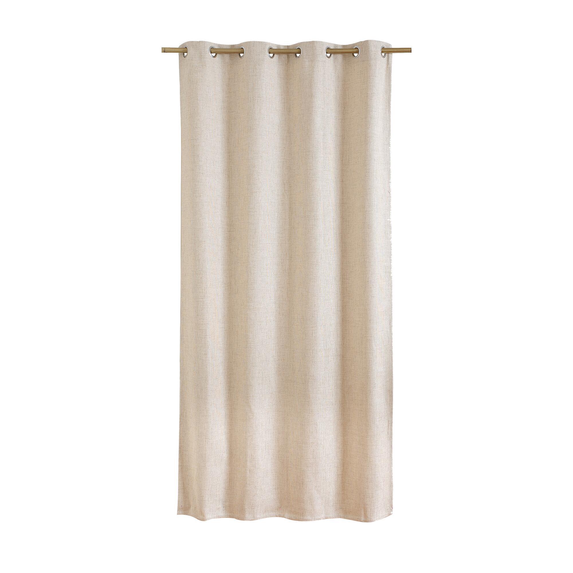 Rideau tamisant, Tricot, coton, beige H.250 x l.140 cm INSPIRE - 15