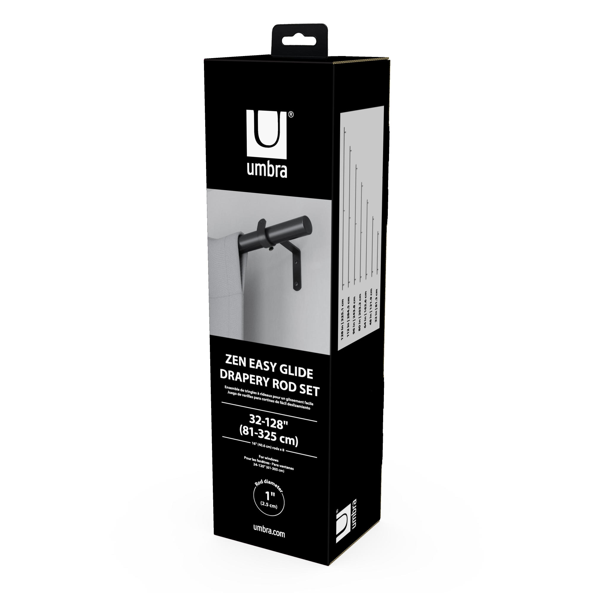 Tringle à rideau noir Zen, L.81 - 325 cm, diam.25 mm, UMBRA - 8