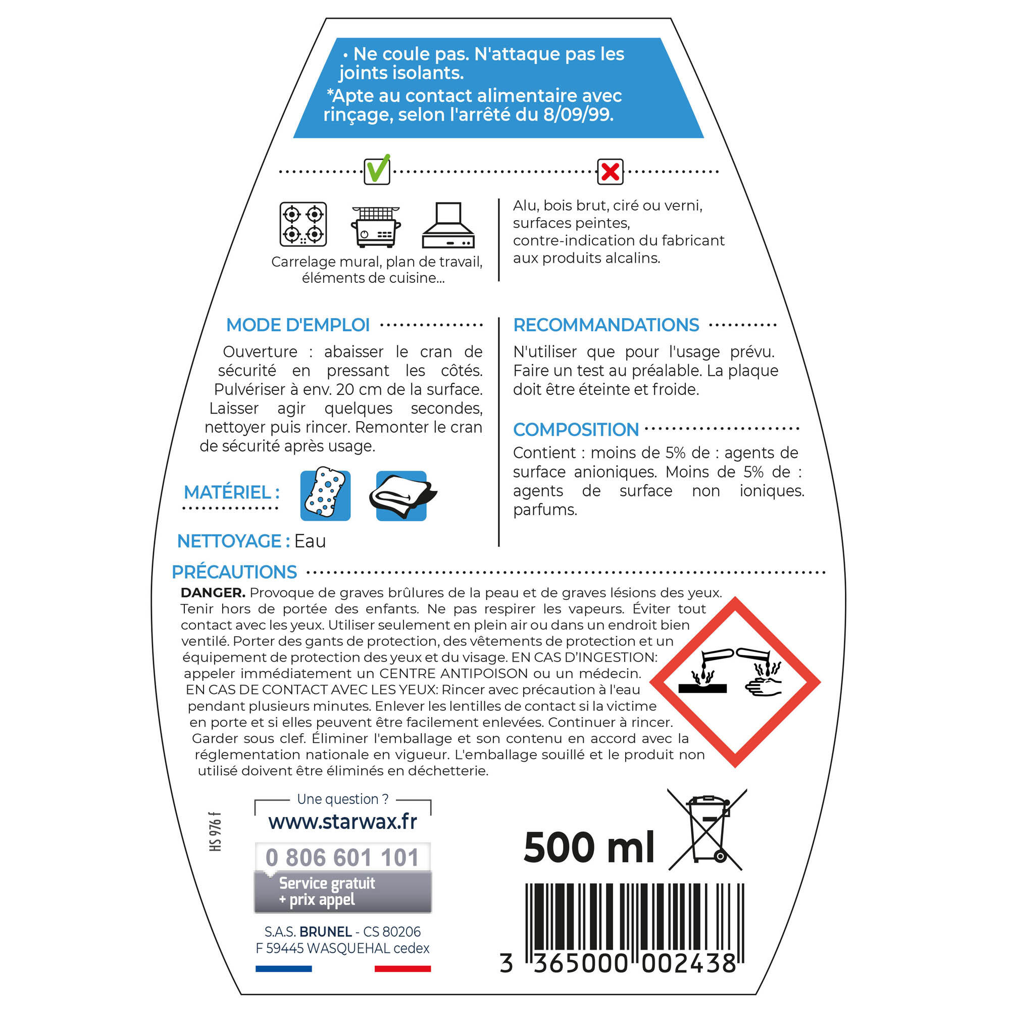 Dégraissant STARWAX Surpuissant cuisine, 0.5L - 9