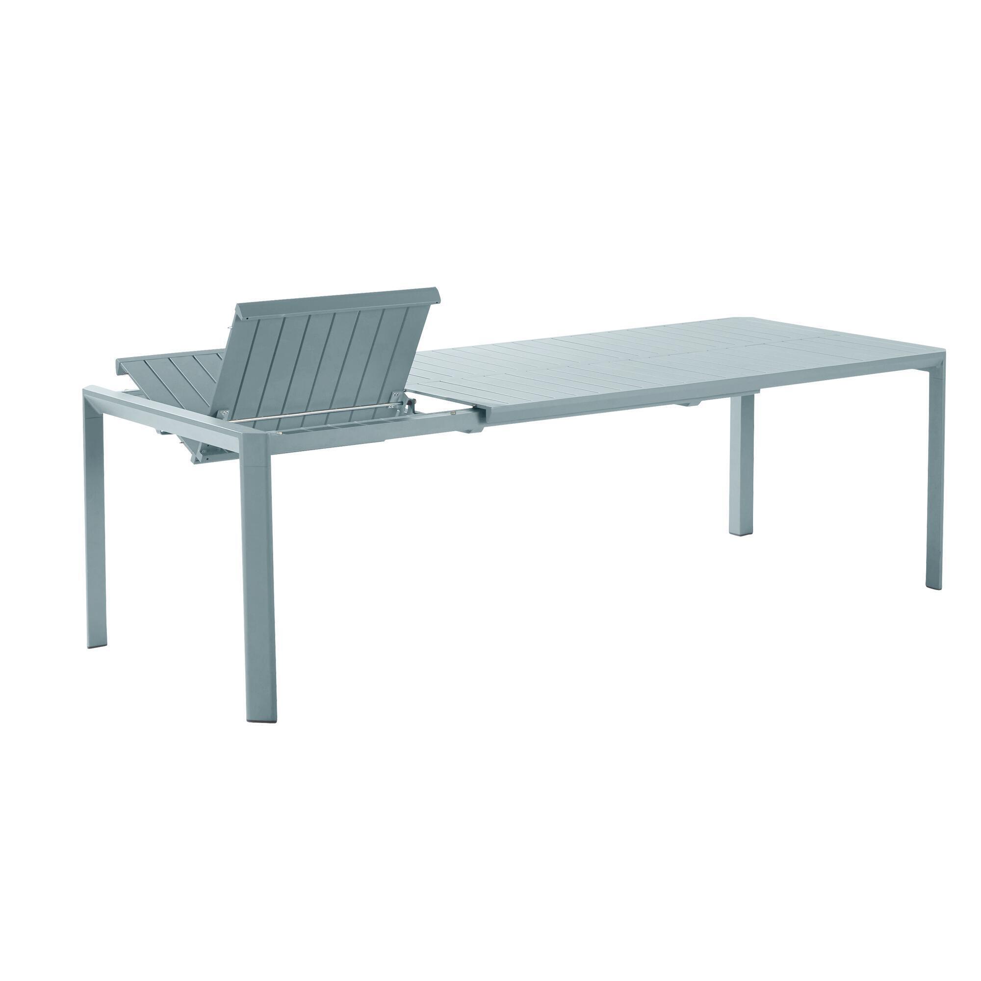 Mesa de jardín extensible naterial idaho de aluminio aqua de 180/240x76x100 cm