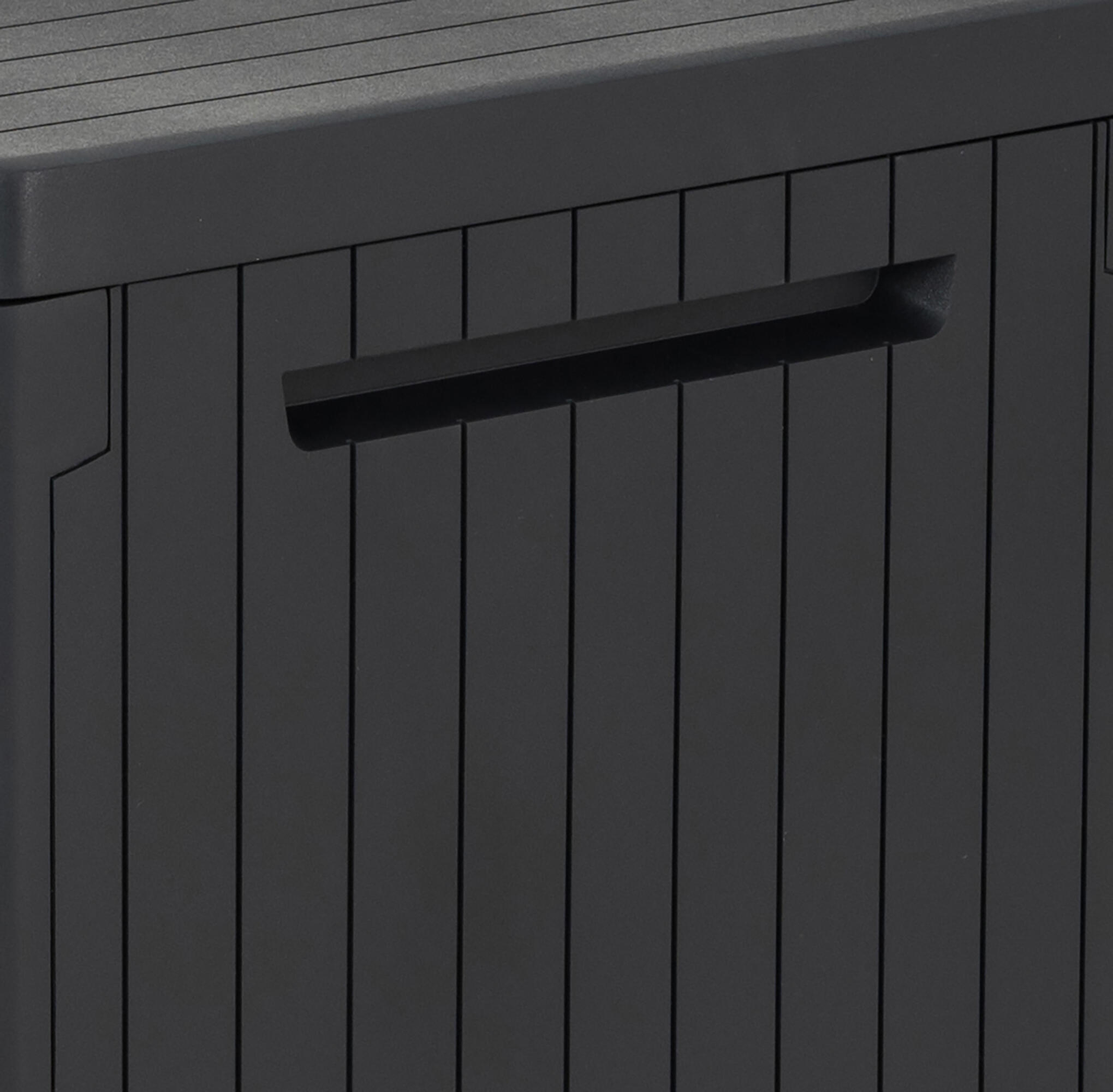 Coffre de jardin CITY CUBE en résine - KETER - gris anthracite - 113 litres - 4