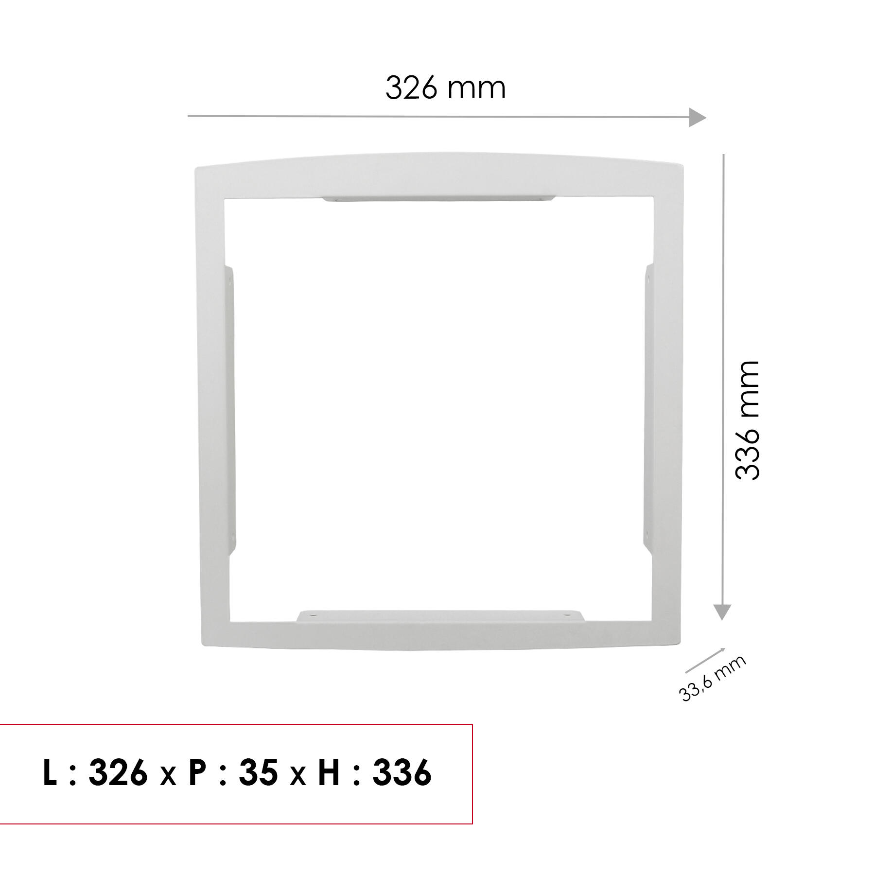 Cadre d'encastrement boîte aux lettres H.33.6 x l.32.6 x P.3.5 cm RENZ, blanc - 3