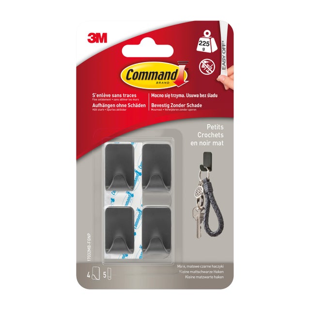Lot de 4 crochets adhésifs 1 tête déco COMMAND