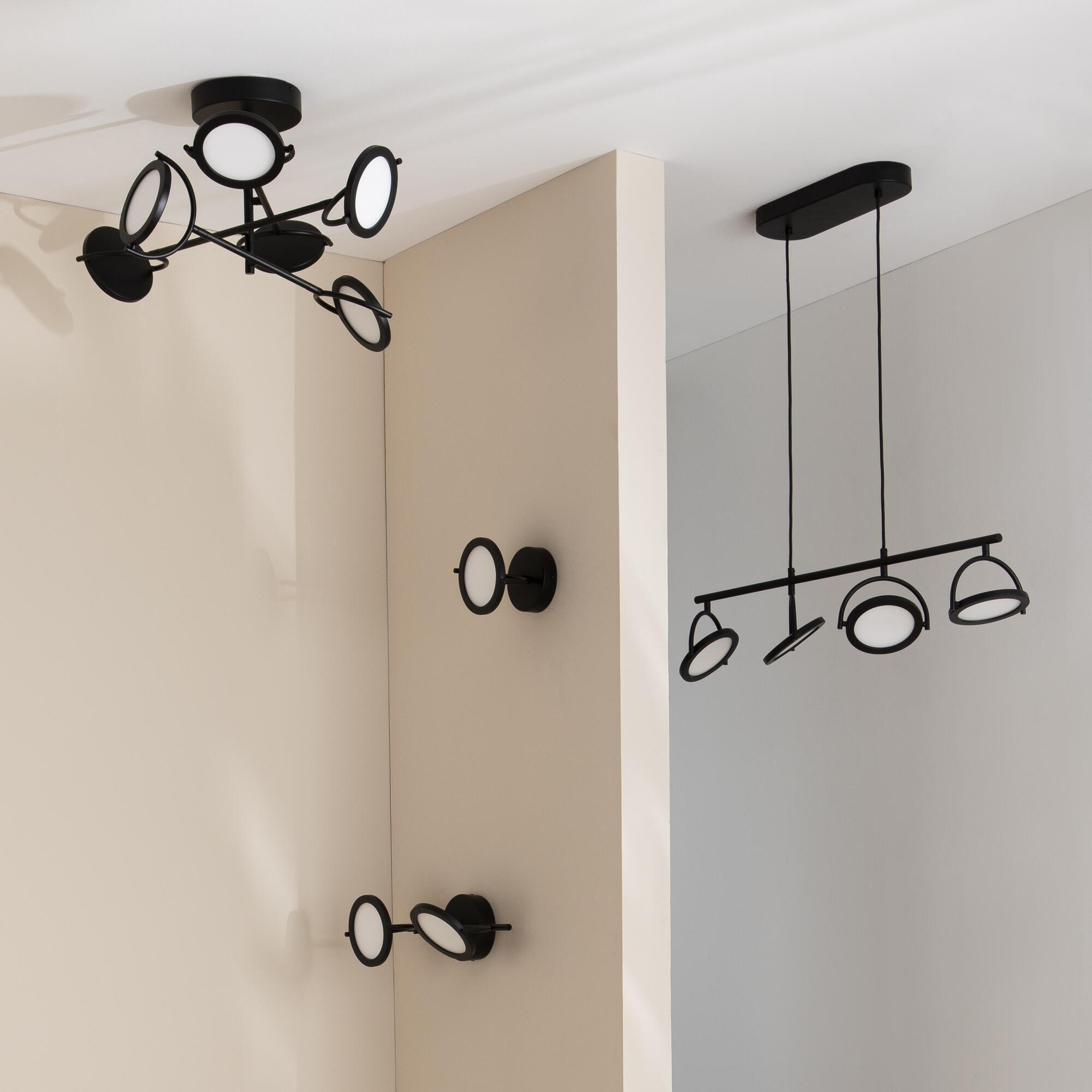 Foco decorativo com lâmpada Diuna Inspire LED 554lm 1 luz pintado preto - 18