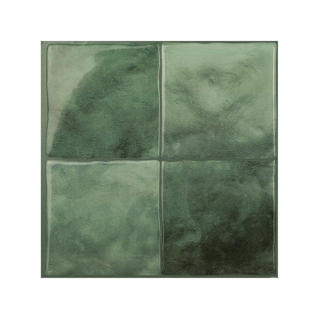 Lot de 4 adhésifs décoratifs SMART TILES zellige taza, 23 cm x 23 cm, vert