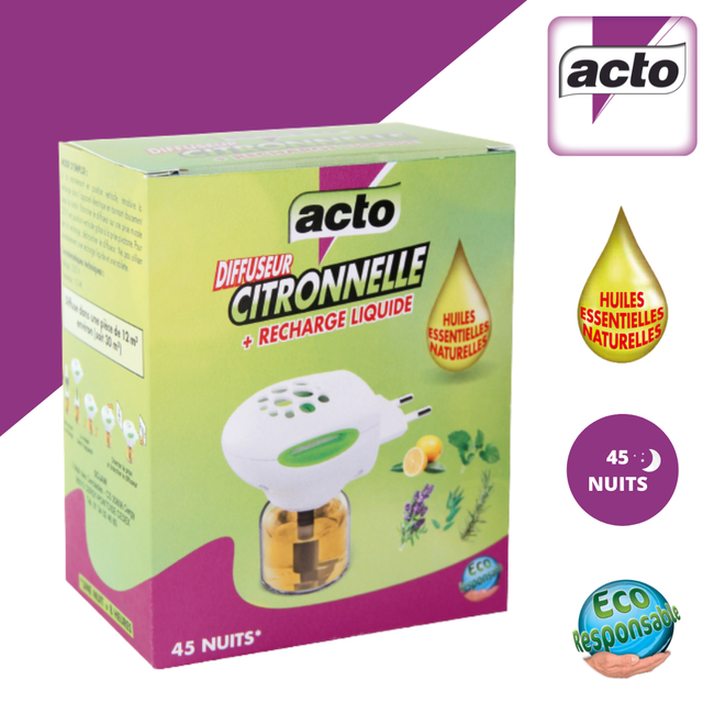 Diffuseur électrique avec recharge liquide citronnelle - 45 NUITS
