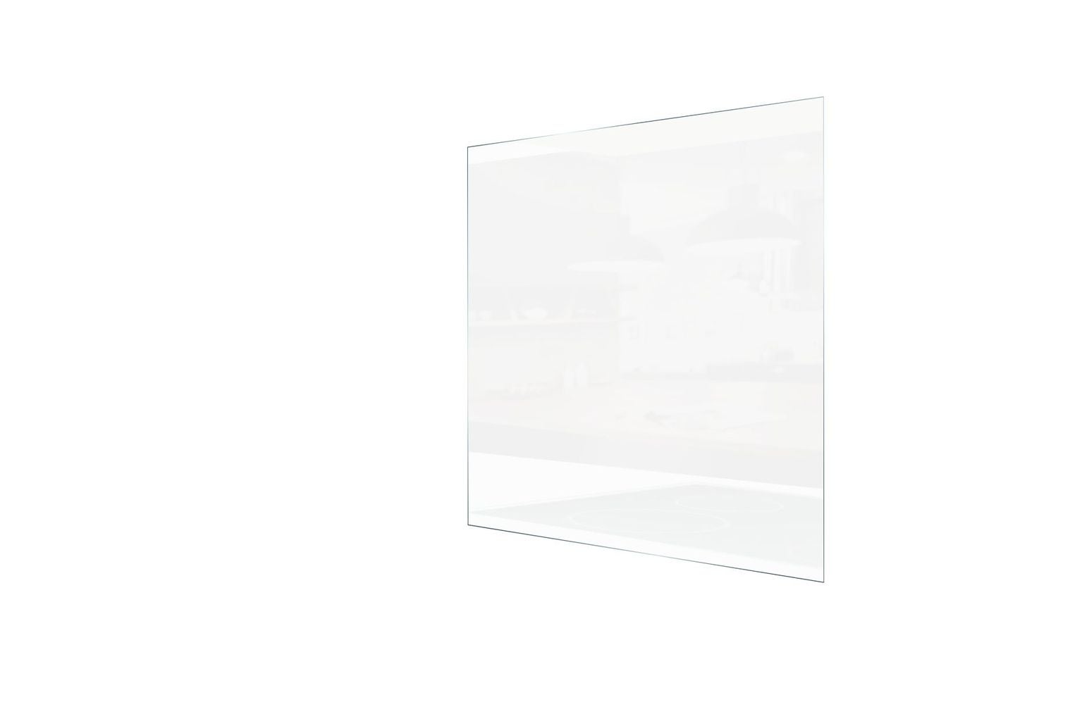 Fond de hotte verre trempé L.60 x H.70 cm Blanc brillant - 2