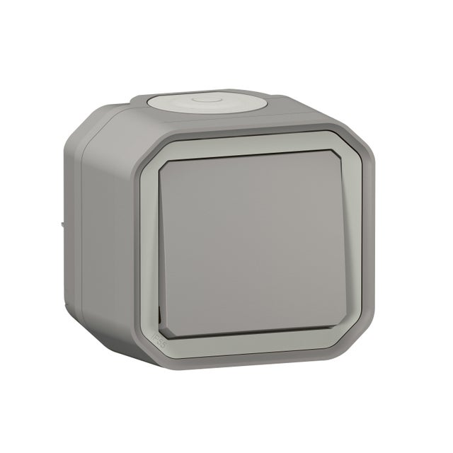 Interrupteur va-et-vient Plexo,LEGRAND gris