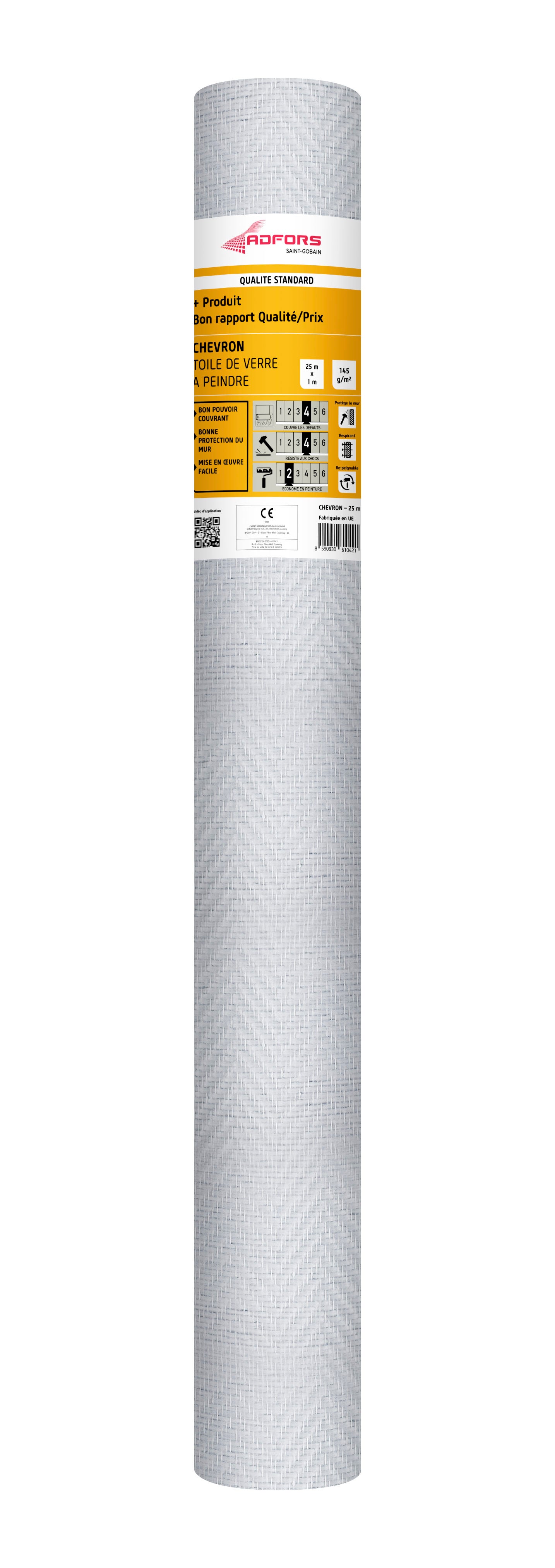 Toile de verre à peindre 145 g/m² Chevron, l.1 x L.25 m - 3