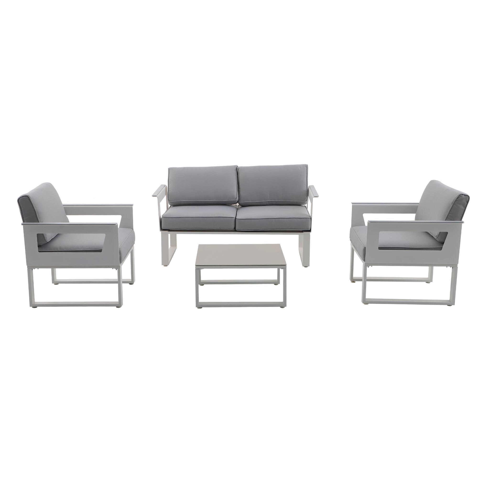 Salon de jardin Odyssea blanc NATERIAL, 4 personnes - 4