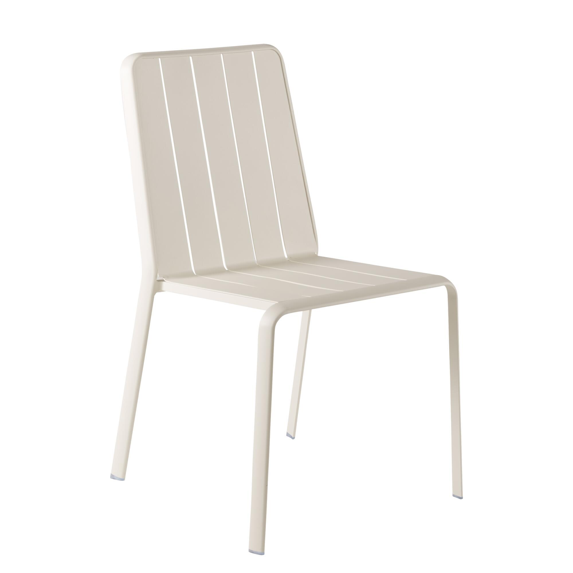 Silla de jardín sin brazos NATERIAL Idaho de aluminio beige - 3