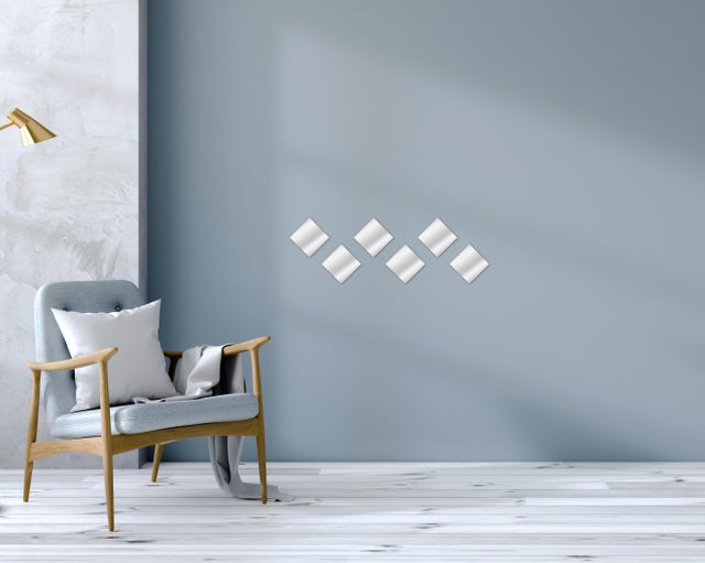 Miroirs adhésifs carrés l.15 x H.15 cm lot de 6