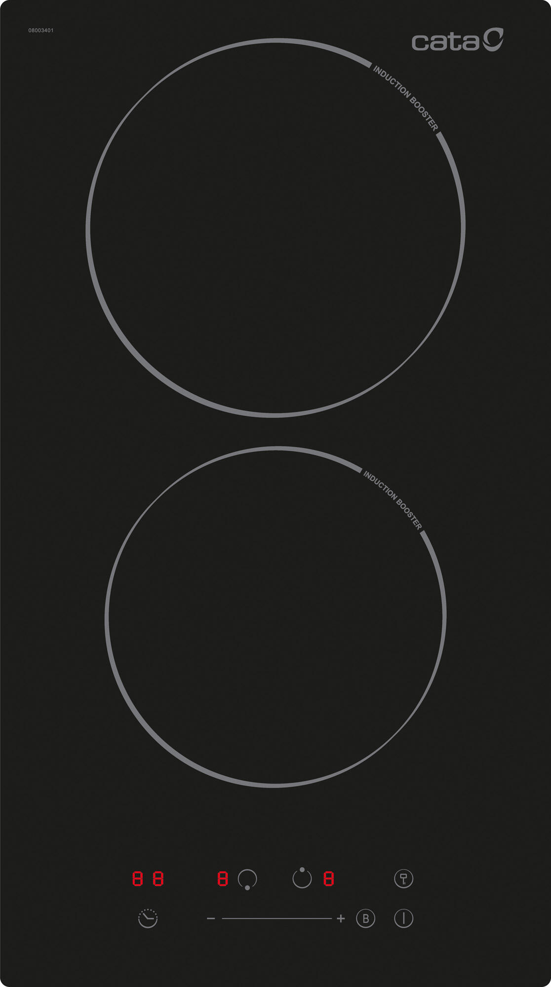 Cata  Placa De Inducción Isb 3102 Bk Con 2 Zonas De Cocción Zona Grande De 21Cm 3500 W 30Cm Negro , Leroy Merlin