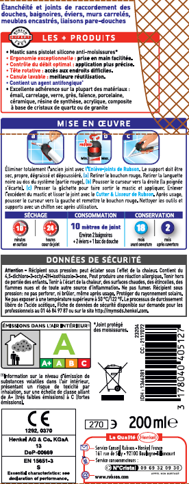 Silicone RUBSON blanc 200 ml Salle de bain saine - 6
