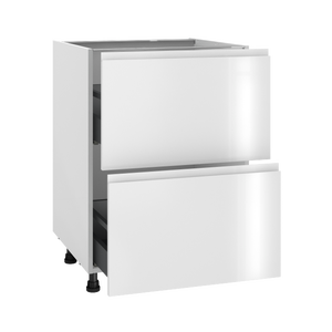 Meuble bas de cuisine Tokyo blanc brillant 2 tiroirs H77 x l60 Leroy Merlin Les bons plans des petits projets avant l'été