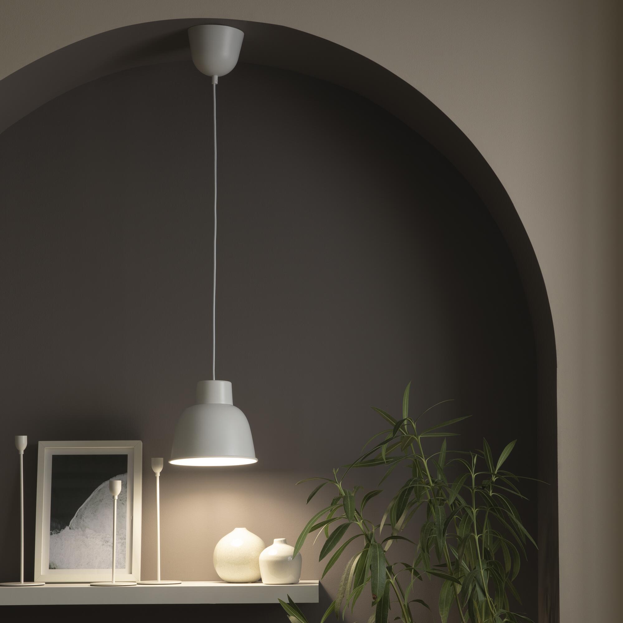 Candeeiro de teto suspenso INSPIRE MELGA E27 D18.5CM METAL BRANCO MATE - 10