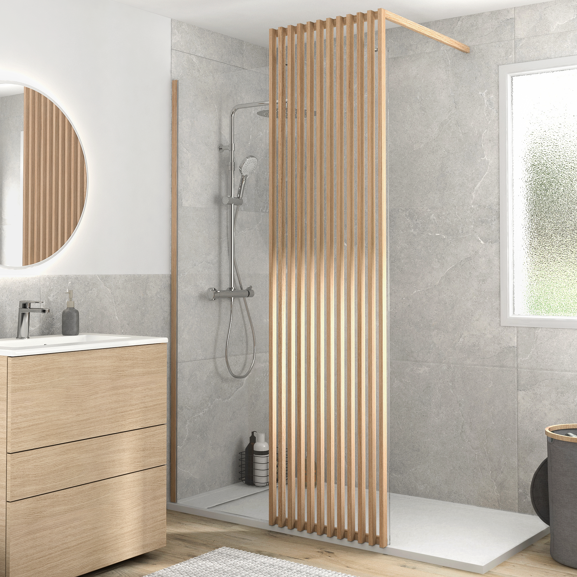 Base de duche SENSEA NEO CARGA MINERAL BRANCA 160X80 CM - 19