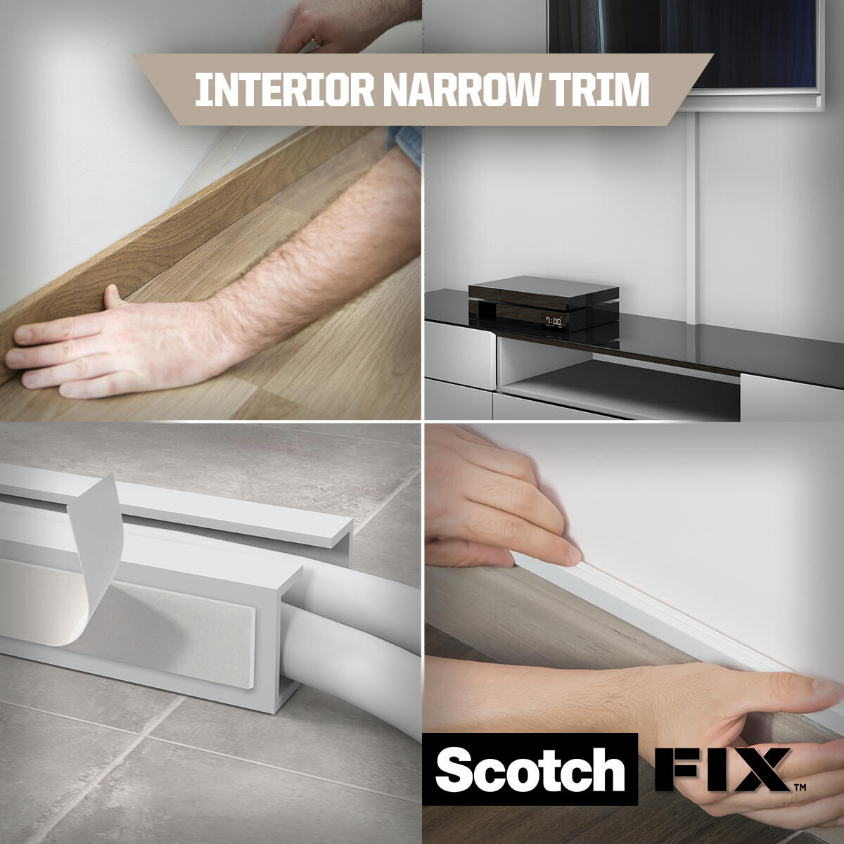 Double face baguettes et plinthes électriques SCOTCH FIX 4 x 10 mm x 2 M - 6