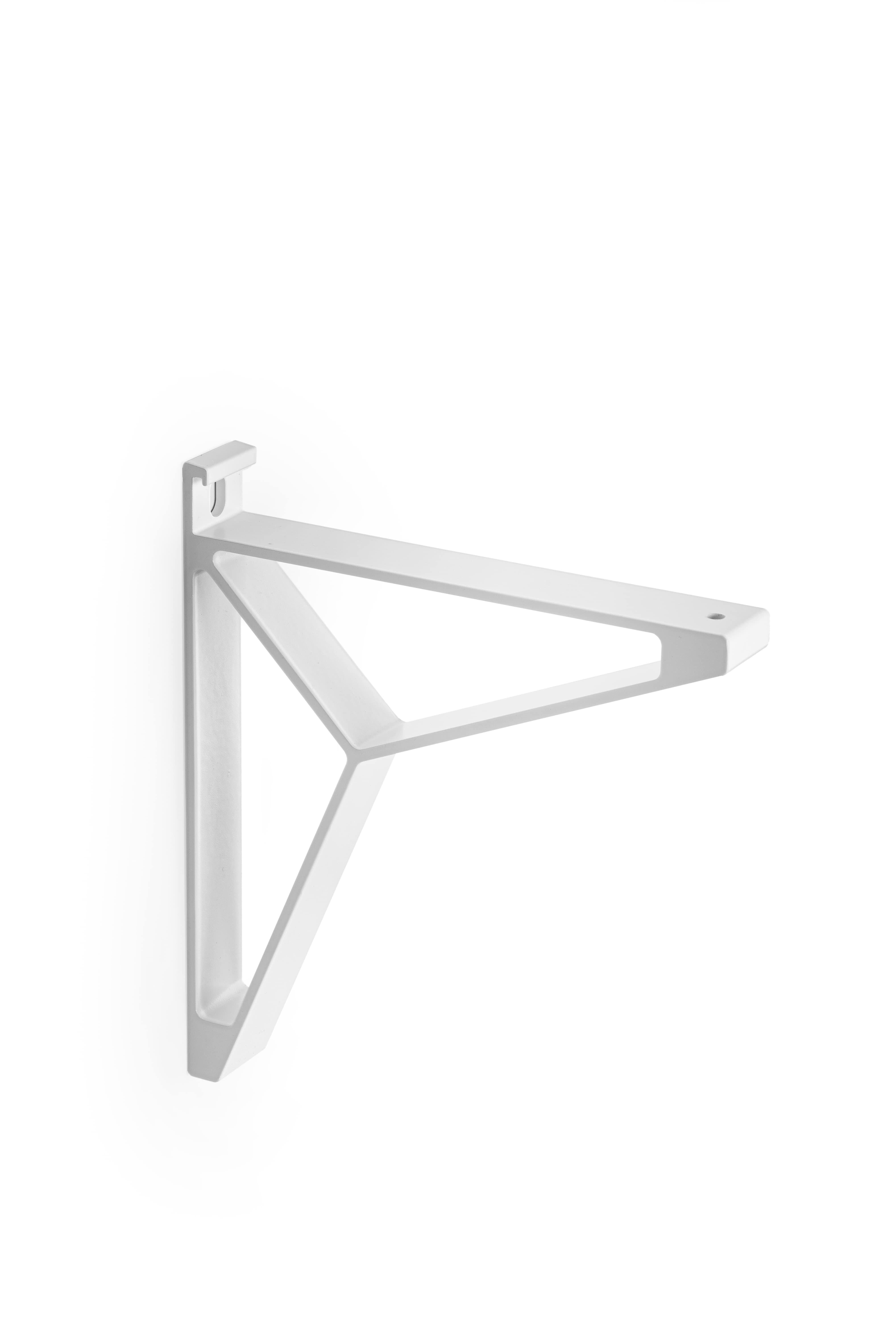 2 équerres de fixation murale aluminium mat blanc, P.16 cm - 2