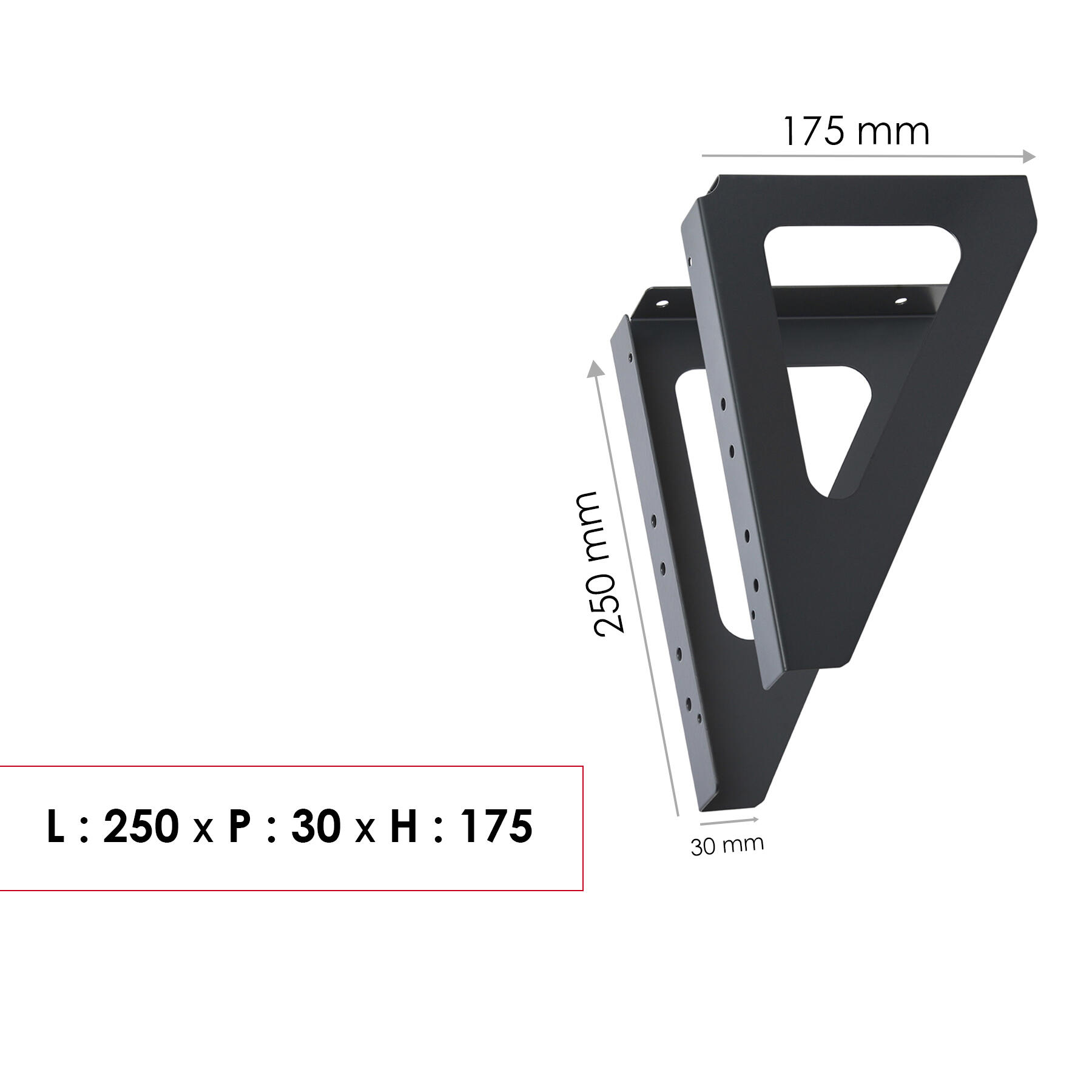 Equerre H.17.5 x l.25 x P.3 cm RENZ, gris anthracite - 3