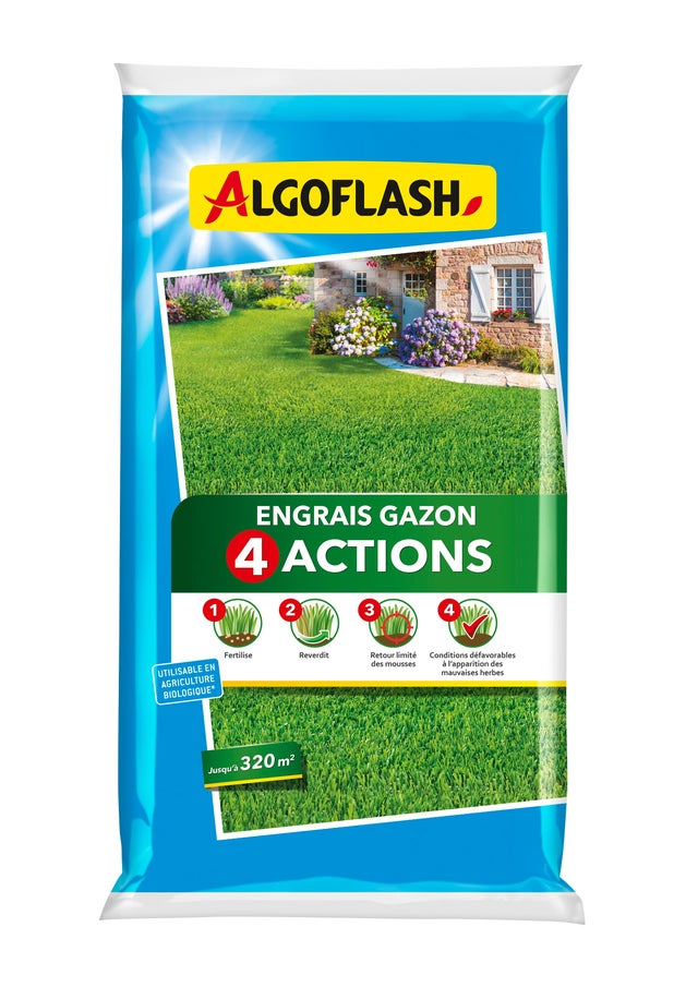 Engrais pelouse 4 actions, 16Kg