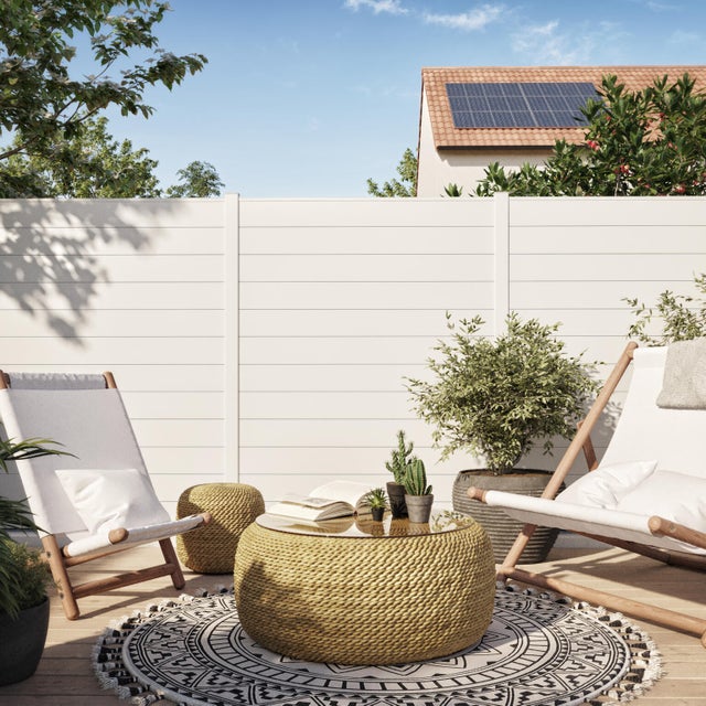 Lame de clôture aluminium pleine Klos up! blanc, H.15 x l.145 cm