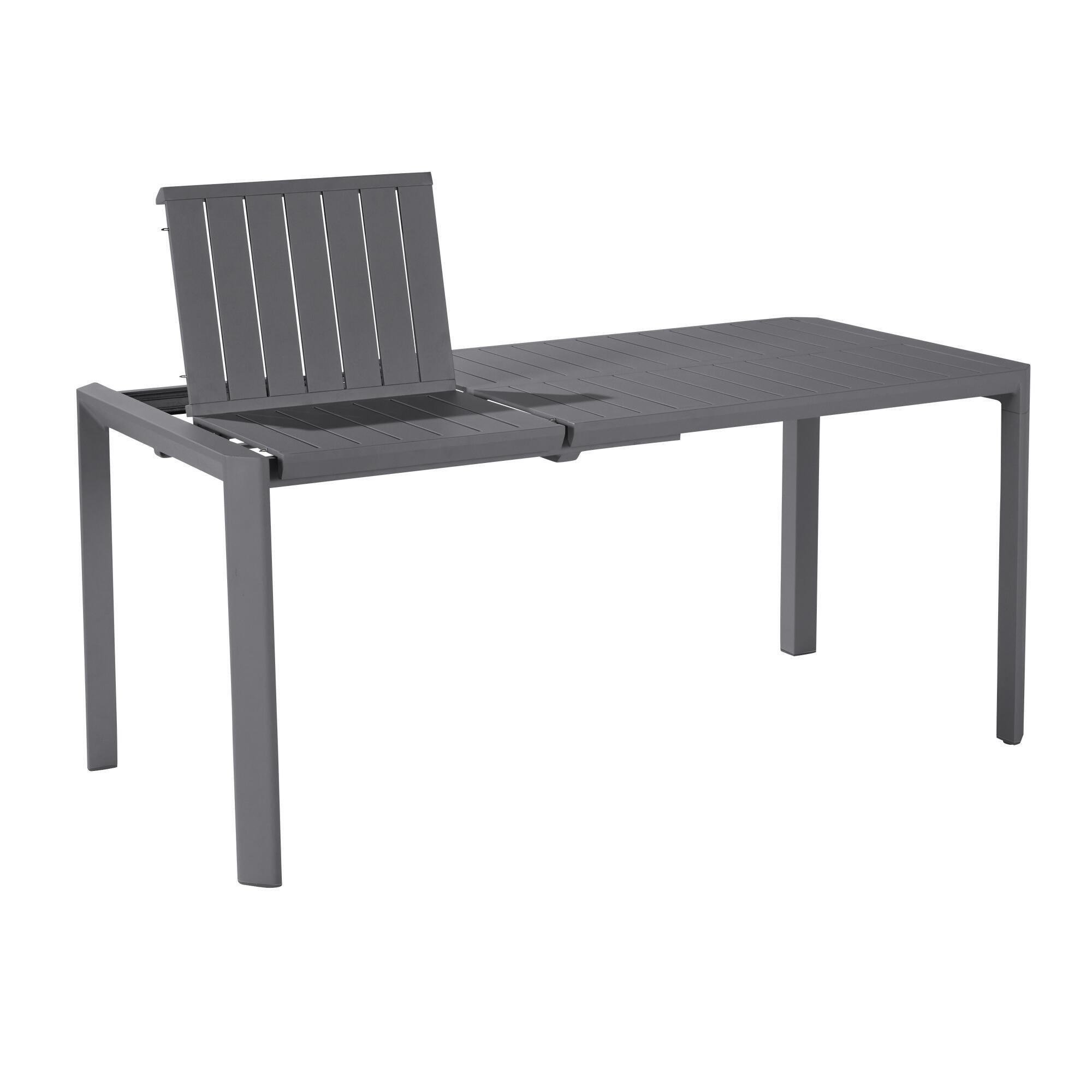 Table de jardin extensible anthracite Idaho NATERIAL 6 personnes - 7