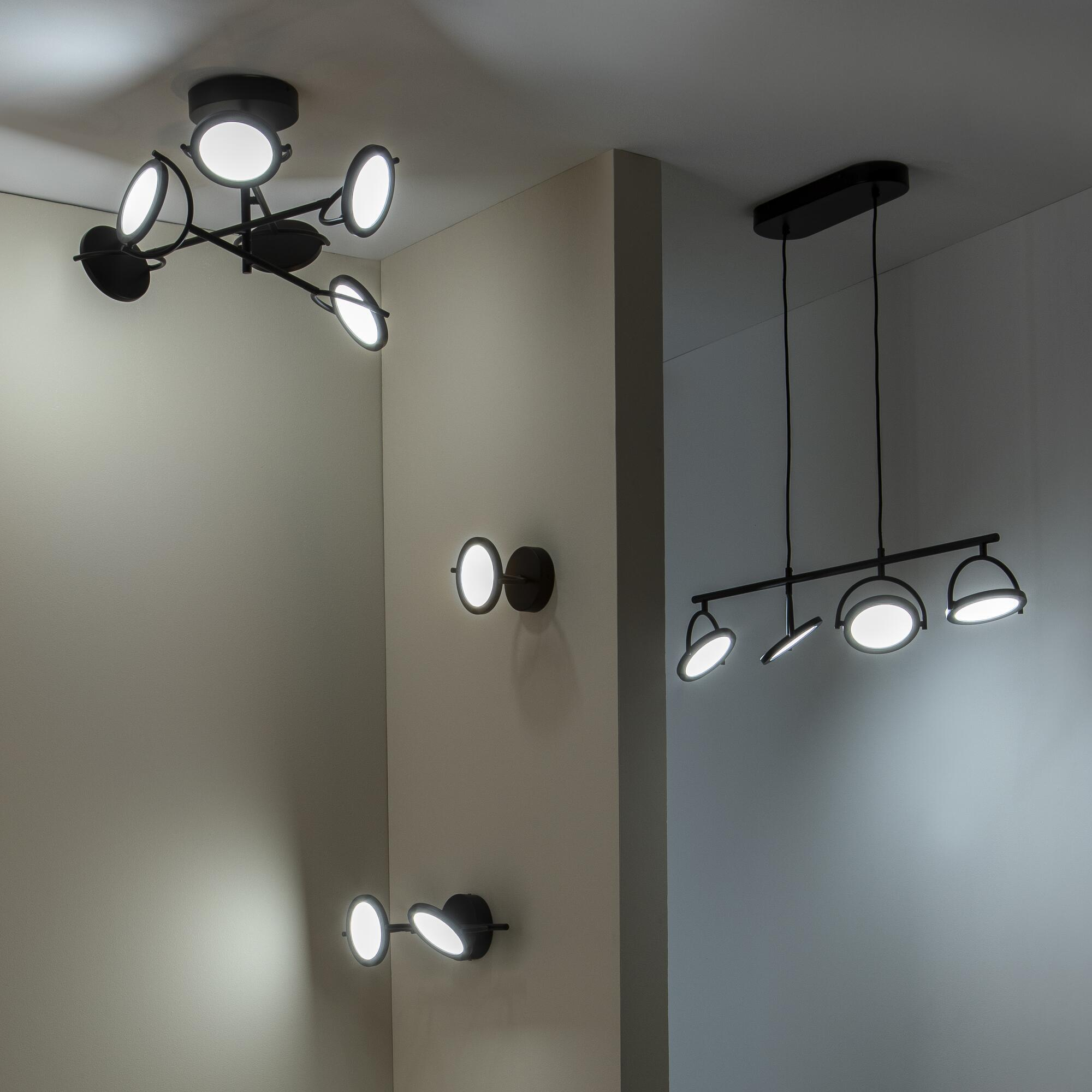 Foco decorativo com lâmpada Diuna Inspire LED 554lm 1 luz pintado preto - 23