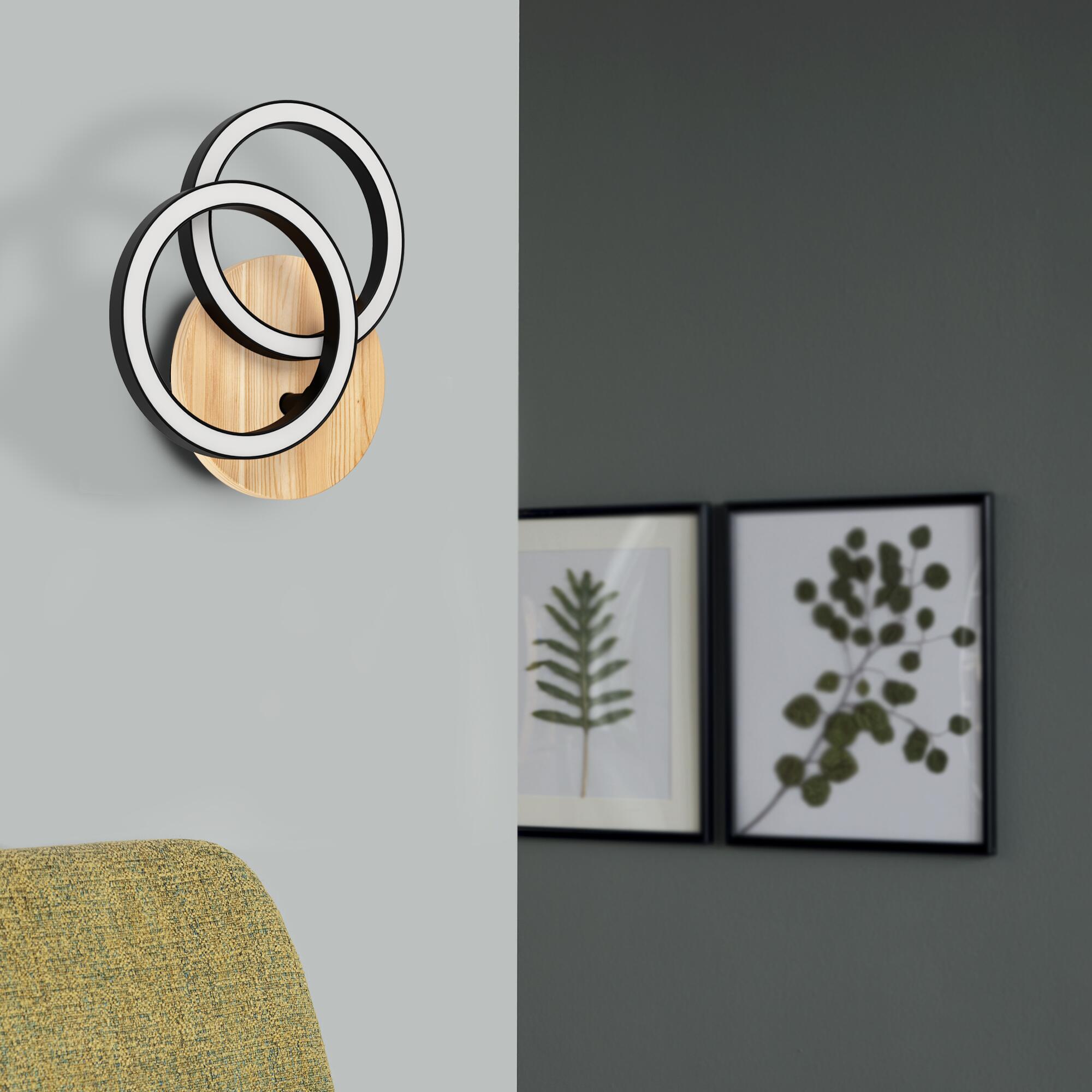 Applique murale LED, acier / acier / plastique, noir, Rog, INSPIRE - 5